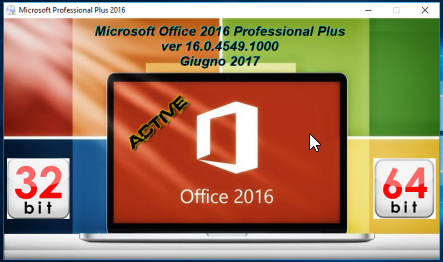 Microsoft Office Professional Plus 2016 VL v16.0.4549.1000 AIO Giugno 2017 - ITA