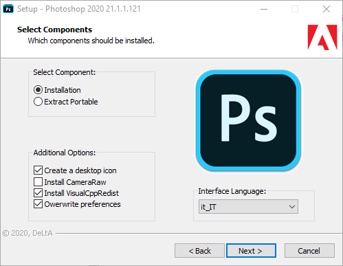 Adobe Photoshop 2020 v21.1.3.190 AIO (Preattivato + Portable)  64 Bit - ITA