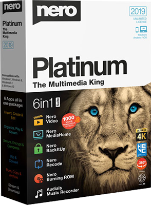 Nero Platinum Suite 2019 v20.0.05000 + Content Pack - Ita
