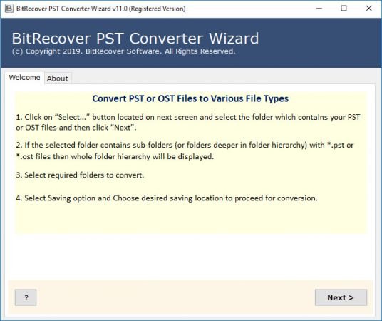 BitRecover PST Converter Wizard 14.7 Portable Phkc