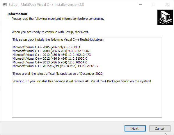 MultiPack Visual C++ Installer 3.0 - ENG