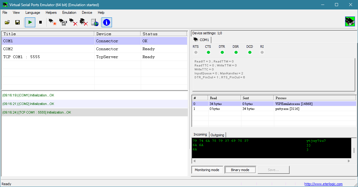 Eterlogic Virtual Serial Ports Emulator 1.3.6.970 (x64) Xrpc