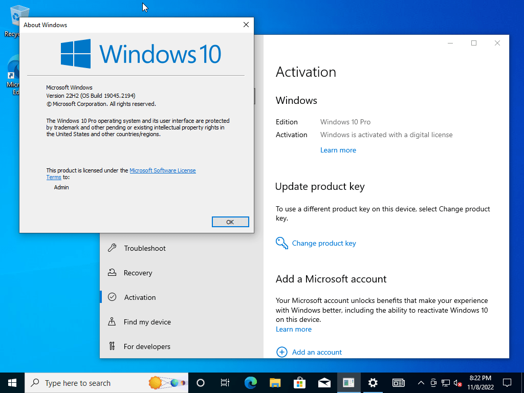 Windows 10 Pro 22H2 build 19045.3086 Preactivated Multilingual