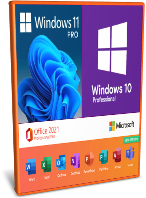 Microsoft Windows 10 / 11 Pro + Office 2021 Professional Plus AIO (2in1) - Maro 2024 - ITA