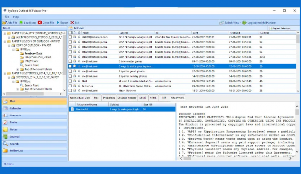 SysTools Outlook PST Viewer Pro screen.png