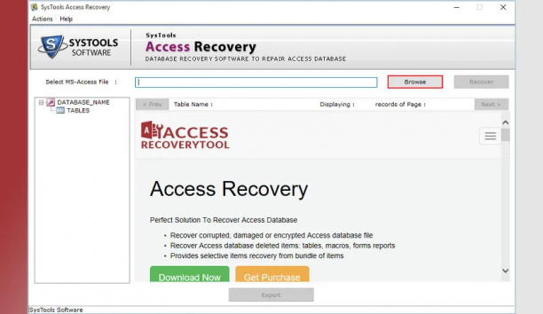 SysTools Access Recovery screen.png