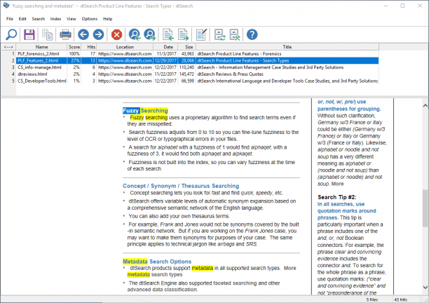 DtSearch Desktop screen.png