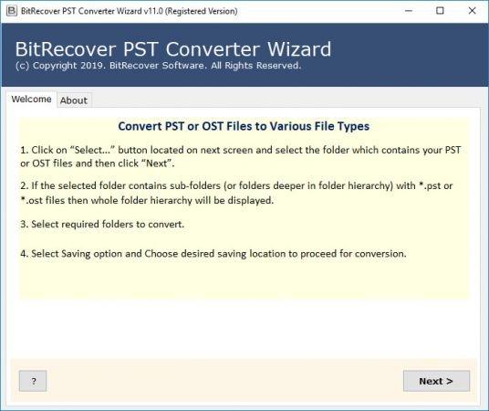 BitRecover PST Converter Wizard screen.jpg