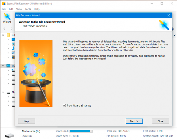 Starus File Recovery screen.png