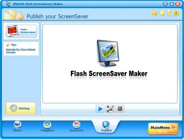 iPixSoft Flash ScreenSaver Maker screen.jpg