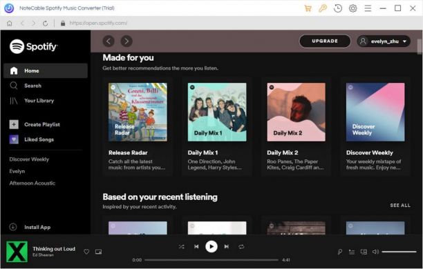 NoteCable Spotify Music Converter screen.png
