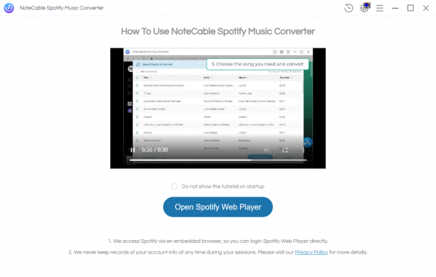 NoteCable Spotify Music Converter screen.png
