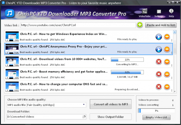 ChrisPC YTD Downloader MP3 Converter sc.png