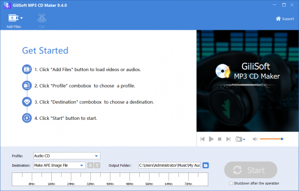 GiliSoft MP3 CD Maker screen.PNG