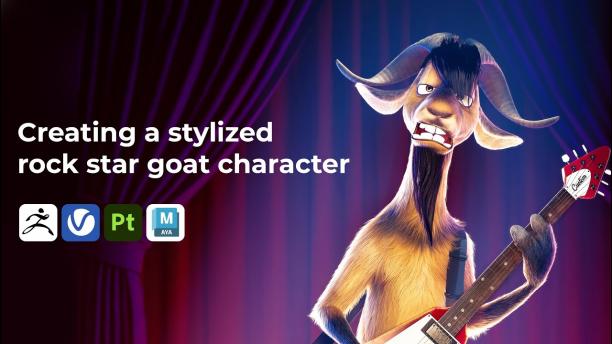 Creating a stylized rock star goat character