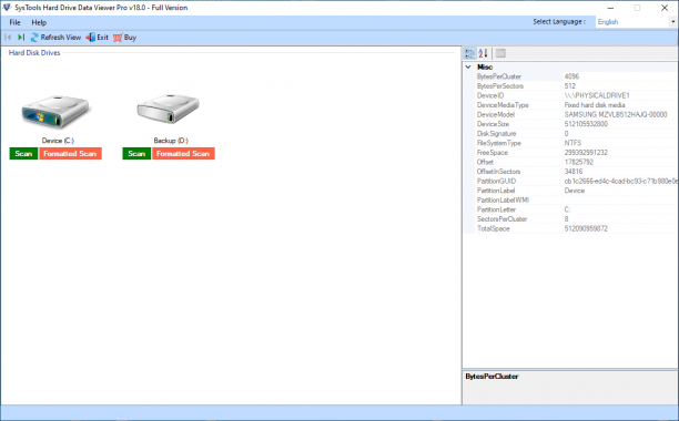SysTools Hard Drive Data Viewer Pro screen.png