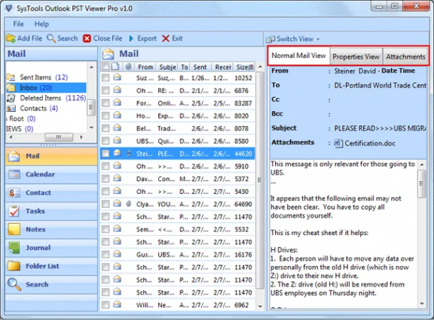 SysTools Outlook PST Viewer Pro sc.png