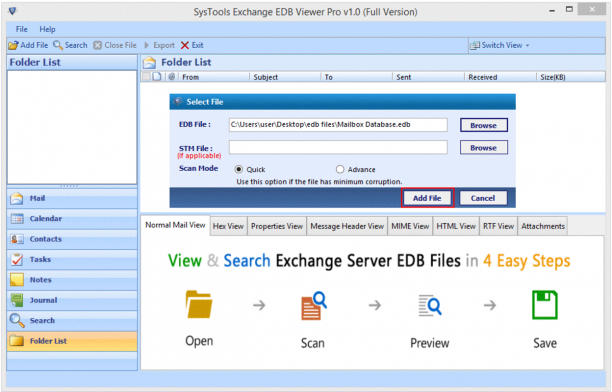 SysTools Exchange EDB Viewer Pro sc.png