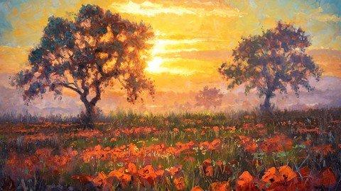 Impressionism: Paint This Poppy Field In Oil Or Acrylic